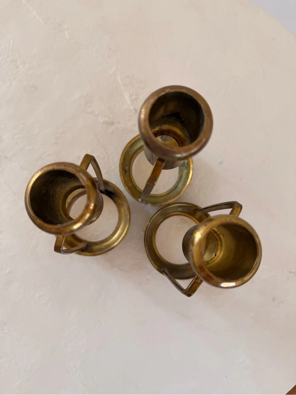 VINTAGE BRASS CANDLE-HOLDERS SWING HANDLE LANTERNS BOHO NAUTICAL MID-CENTURY EUC